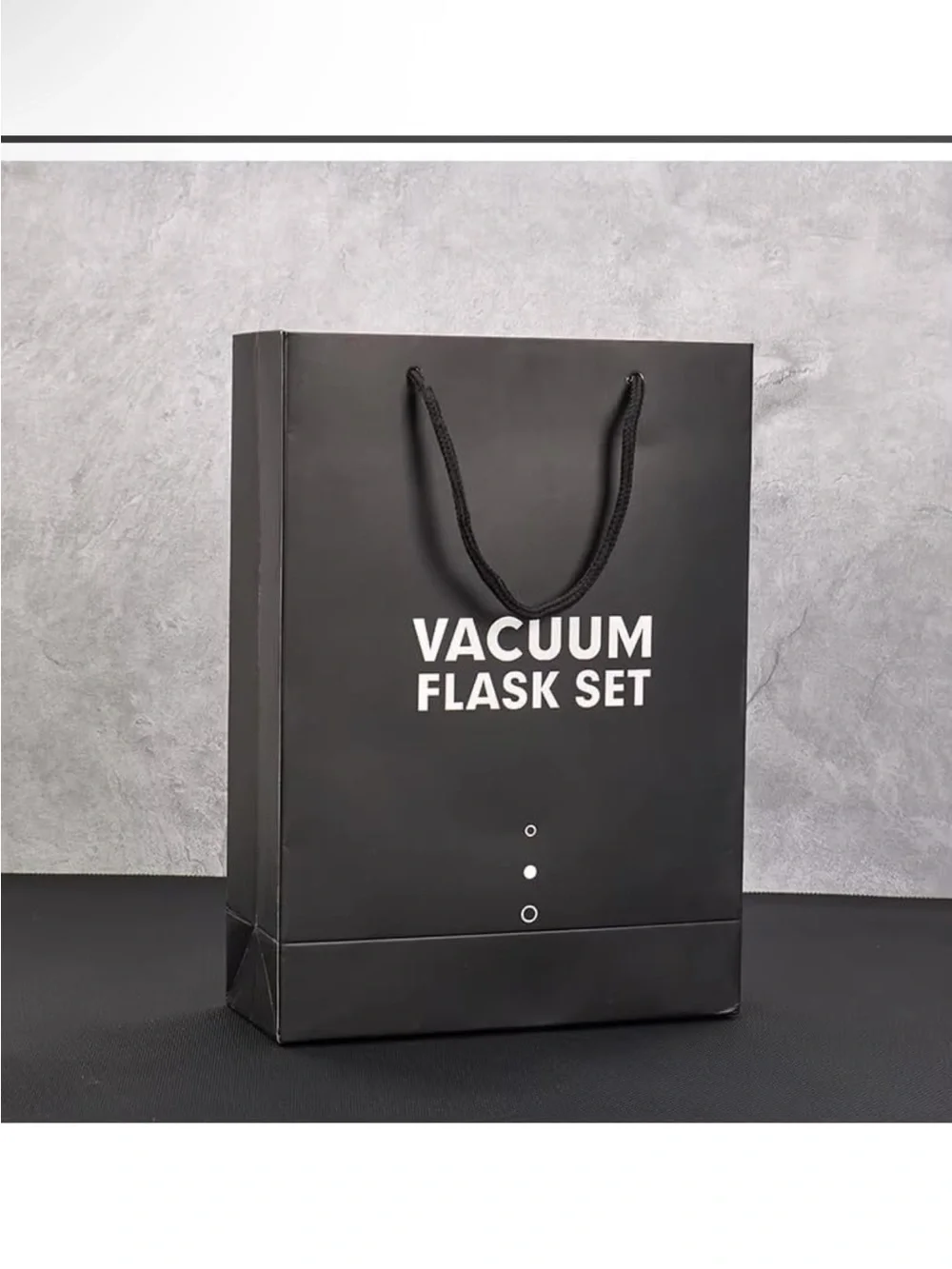 Vacuum Bottle 500ml Insulated Gray Flask with 2 Matching Cups -